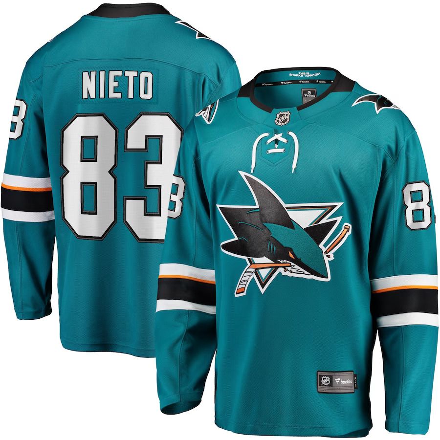 Men San Jose Sharks #83 Matt Nieto Fanatics Branded Teal Breakaway Player NHL Jersey->san jose sharks->NHL Jersey